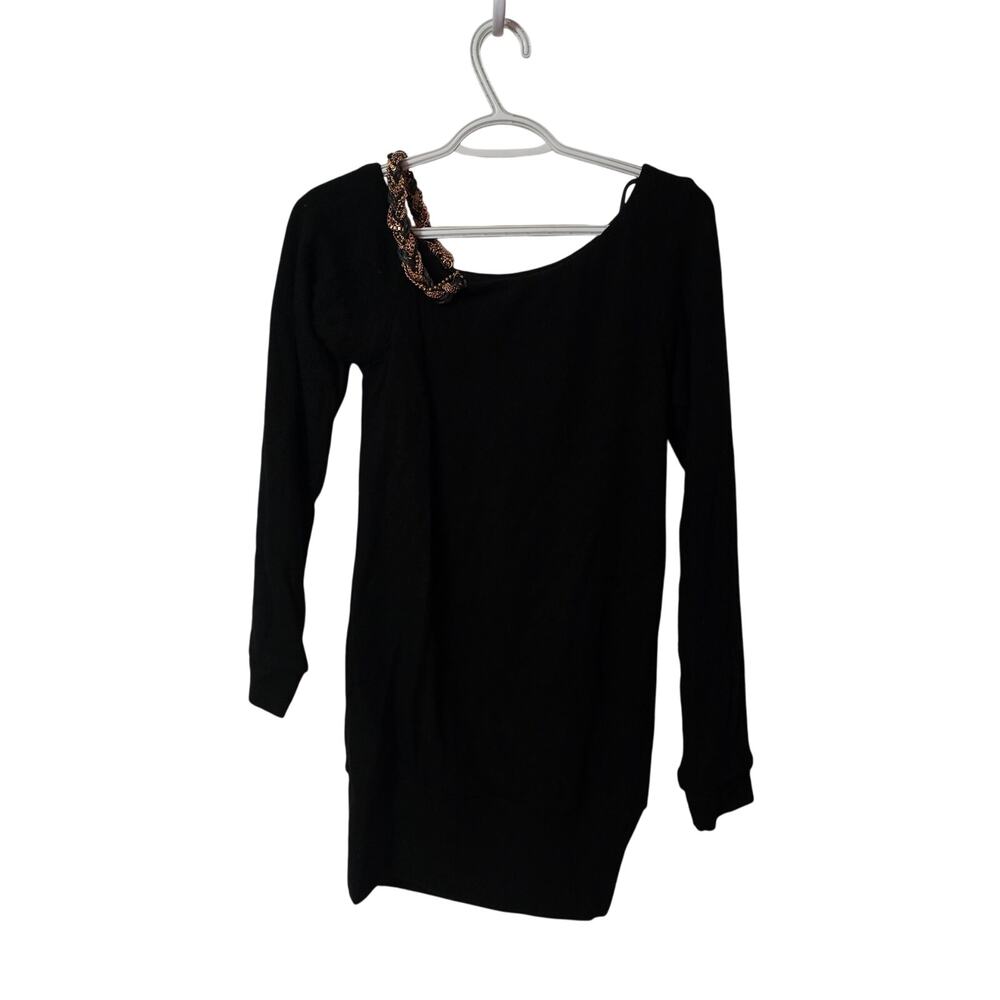 Sky Off The Shoulder Y2K Inspired Chain‎ Shoulder Mini Dress